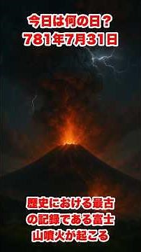 今日は何の日？ 781年7月31日 歴史における最古の記録である富士山噴火が起こる #歴史 #history