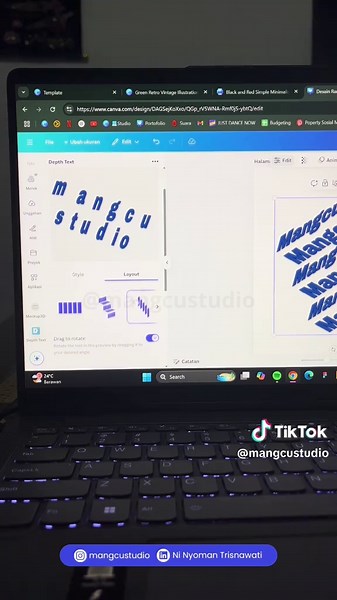 Create Depth Effect on Text Using Canva