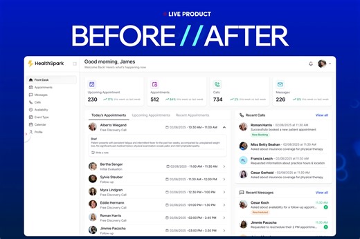 HealthSpark Front Desk Redesign: Before and After Comparison