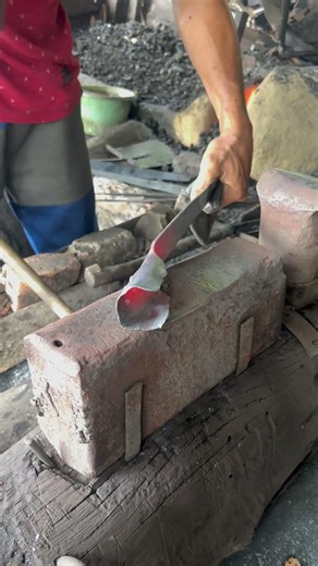 From Steel to a Traditional Grass Cutter | Hole Making Process #blacksmithtraditional