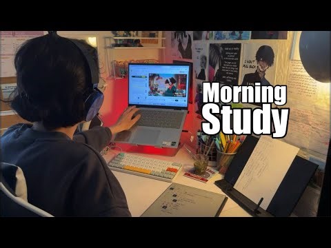 Morning Study With Me ☀️📚 | Quiet Background Sounds