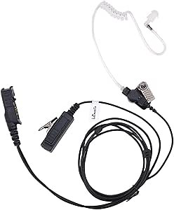 XPR 3500e 3300e Earpiece for Motorola Radio XPR3500 XPR3000 XPR3300 with Mic PTT XPR 3300 3500 3300e 3500e Walkie Talkie Headset Security Acoustic Tube Surveillance Headphone (1 PCS)