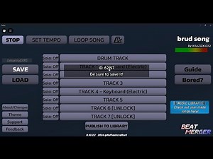 Roblox brud song made from me in beat merger ID of song:62157
