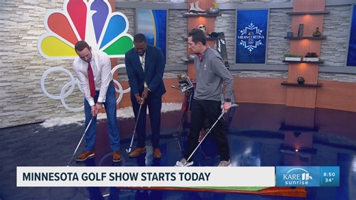 KARE 11 Sunrise anchors take a golf lesson