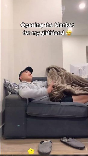 Randomly pulling off the blanket to test your partner's reaction #fyp #Love #Relationship #couple