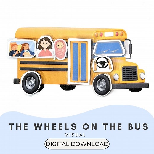 The Wheels on the Bus Visual - Digital Download - Nursery Rhymes - Circle Time Songs - Interactive Song Visual - ASD - Etsy