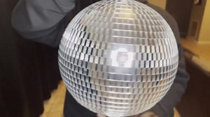 C CRYSTAL LEMON 12 Inch Disco Ball Silver Mirror Ball with Hanging Ring Lightweight Foam Core Party and Wedding Decor Dance Floor and Photo Booth Centerpiece