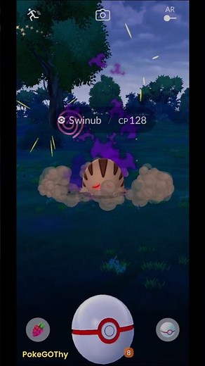 Catching Shadow Swinub (CP 128) in Pokémon GO Shorts | PokeGOThy