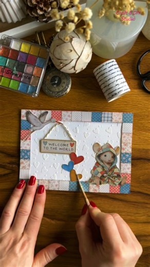 Craft & DIY Studio on Instagram: "👶 Newborn / Baby Card DIY | Soft & Cozy Paper Craft Today I created a sweet newborn baby card using adorable supplies from a Baby / Family collection 🤍 Soft colors, gentle details, and a cozy handmade feel — perfect for welcoming a little one ✨ Watch this calm, step-by-step process and get inspired to make your own baby card 🎨 💾 Save this for baby shower or newborn gift ideas 🤎 Share with someone who loves handmade cards & paper crafts ➕ Follow for more pap