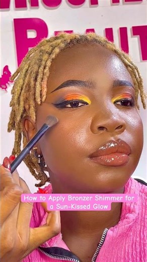 How to Apply Bronzer Shimmer for a Sun-Kissed Glow #makeup #makeuptutorial #missfiestaafrica #viral