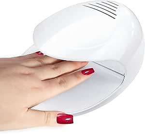 Touch Control Nail Dryer for Regular Polish: Battery Powered Quick Dry Nail Polish Dryer Machine, Super Speed Rotation & Portable Design for Girls DIY/Salon Use No UV/Heat (HJ-NAT263-White)
