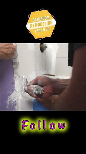 Fill gap between tub and backerboard #shorts #Youtubeshorts #DIY