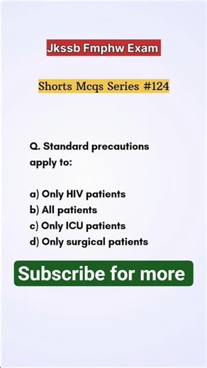 JKSSB FMPHW 124 🚀 | Daily Practice MCQs | Crack Exam Fast #shorts #jkssb #nursing