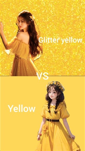 Glitter yellow vs yellow Aesthetic Look | #shortvideo #aesthetic