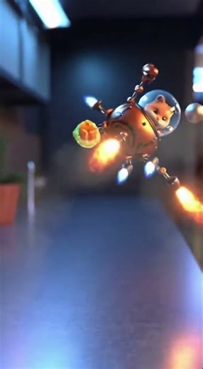 When a hamster pilots a robot just to eat noodles. #hamster #robot #wtfmoment #absurd #cute #aiart