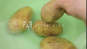 Wash vegetables in a basin in water close-up. Clean vegetables in water. Hygienic processing of vegetables.
