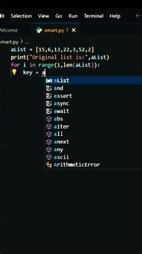 Learn Insertion Sort in 30 Seconds 🔥 #coding #Python #PythonShorts #LearnPython #Shorts