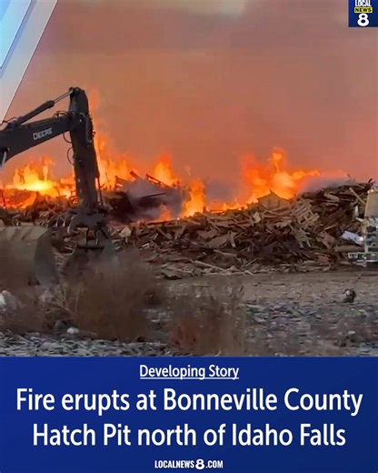 Idaho Falls Fire Department is on the scene battling a major blaze that erupted early this morning at the Bonneville County Hatch Pit. The fire, reported around 2:45 a.m. in the Waste Management site, has multiple fire engines working to gain control. Witnesses reported seeing the glow from miles away early Sunday morning! This is a developing story! For updates, photos, and the full story, head to our website now: https://localnews8.com/news/2025/12/14/fire-erupts-at-bonneville-county-hatch-pit