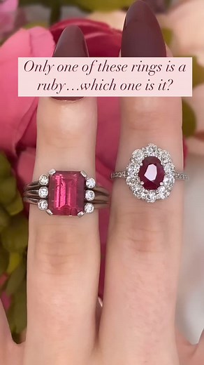 1.4M views · 4.5K reactions | Left or right?! ❤️#ruby #ring #engagementring #rubelite #jewelry #antique #antiquejewelry #explorepage #reel | Estate Diamond Jewelry | Facebook