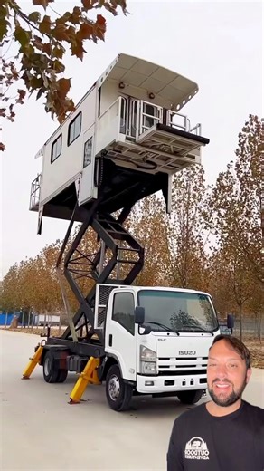 This is an off-road lift shelter. It’s great for construction. Can you imagine converting this into the ultimate camping adventure vehicle? It would be great if you had noisy neighbors, you just pump the thing up and get your privacy. #adventurevehicles #camping #vanlife | New Jersey Outdoor Adventures with Patrick