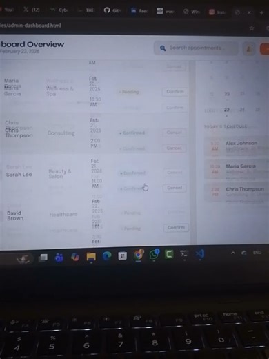 Me: trying to develop APi for appointment dashboard #IT #htmlcss #tech #api