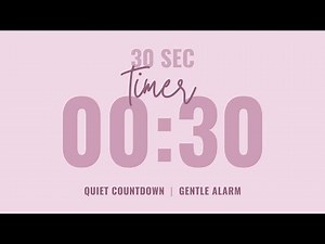 ⌛ 30 Second Quiet Countdown Timer ⏰ Gentle Alarm 💗 Aesthetic Pastel Pink