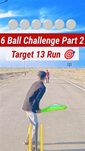 6 Ball Challenge Part 2 🔥 Target 13 Runs | Road Cricket Challenge 🏏 #shorts #6ballchallenge #cricket