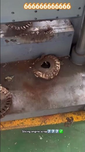 Slicing engine scrap with amazing machine