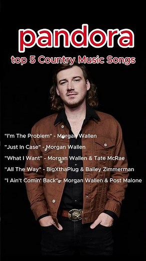 Pandora Top 5 Country Music Songs #TopCountrySongs #PandoraCountry #shorts