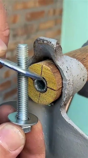 "How to Fix a Loose Handle Using a Wooden Wedge and Bolt Easily"