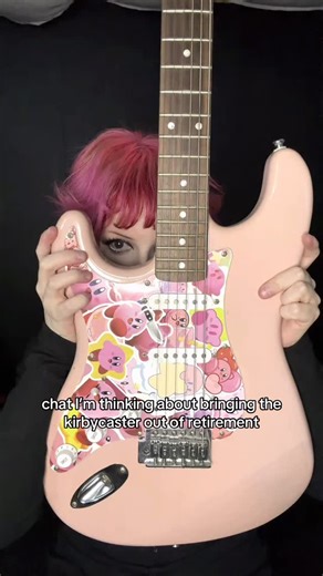 emmalea deal & the hot mess on Instagram: "A lil setup and string change will have him back in shape 💫✨ #kirby #electricguitar #alternative #band"