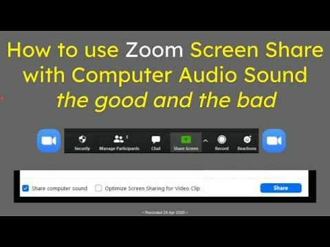 How to use Zoom Screen Share with Computer Audio Sound the good and the bad