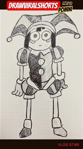 How to Draw Pomni Step by Step | Easy Cartoon Drawing ✏️ #shorts