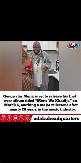 Genge star Mejja is set to release his first ever album titled “Mtoto Wa Khadija” on March 6, marking a major milestone after nearly 20 years in the music industry. | Udakuheadquarters