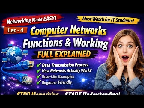 Functions & Working of Computer Networks Full Explained in Urdu/Hindi | Lec - 4