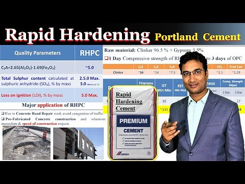 Rapid Hardening Portland Cement | RHPC | Application | Quality parameter | Manufacturing Process