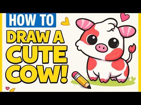 How to Draw a Cute Cow 🐮 Easy Step by Step