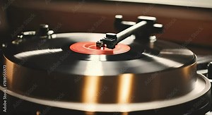 Vintage Vinyl: Endless Looping Video of a Record Player for Nostalgic Ambiance