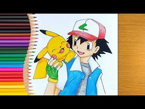 How to paint Ash and Pikachu - step by step || [Pokemon]