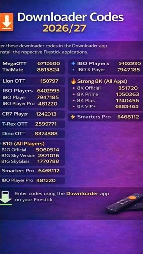 Firestick New Downloader code app 2026/27 #iptvplayer #amzoneoffer #firestick4k #iptvx #worldcup