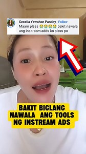 1.2K reactions · 50 shares | Bakit BIGLANG Nawala Ang Tools ng INSTREAM ADS #tutorial #tutorialvideo #trendingnow Merly Joy Diez Yongque | Merly Joy Diez Yongque | Facebook