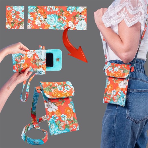 575K views · 4.4K reactions | How to sew a cute DIY cellphone bag easily! | Miarti - Wiederverwendung | Facebook