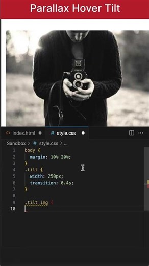 Parallax Hover Tilt (🔥 Premium Effect) HTML and CSS #shorts