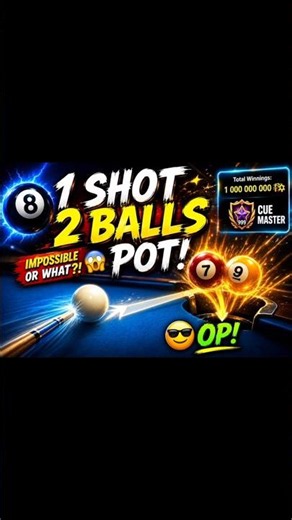 🔥1Shot2Balls Pot! Insane Trick Shot in 8 Ball Pool #likes🎱💀#8BallPool #Miniclip #PoolGame #TrickShot
