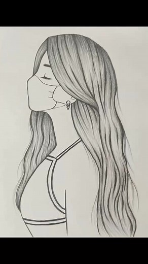Easy Drawing Ideas for Girls with Face Mask | Sketching Ideas