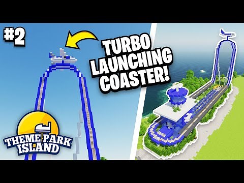 Working LAUNCHING ROLLERCOASTER In Minecraft! - Theme Park Island (Ep.2)