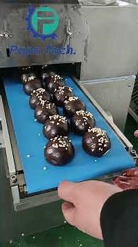 PE8 chocolate enrobing machine and cooling tunnel for covering cake #machine