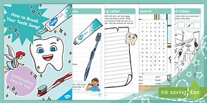 How to Brush Your Teeth Song! | Toothbrushing Song for Kids Video Activity Booklet