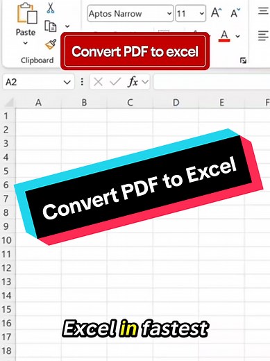 Convert PDF to Excel Fastest Way in Excel (Get Data from PDF)
