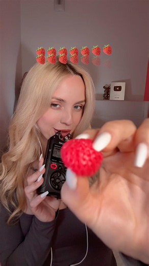 ASMR Fake Strawberry 🍓 #asmr #shortsasmr #satisfyingasmr #asmrmouthsounds